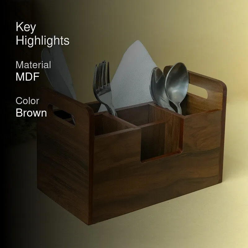 Nexa Grid MDF Desk Organiser - Brown media 2