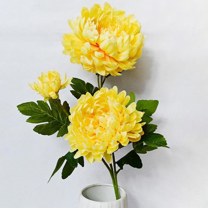 Artificial Peony Flower Stick - Yellow media 3