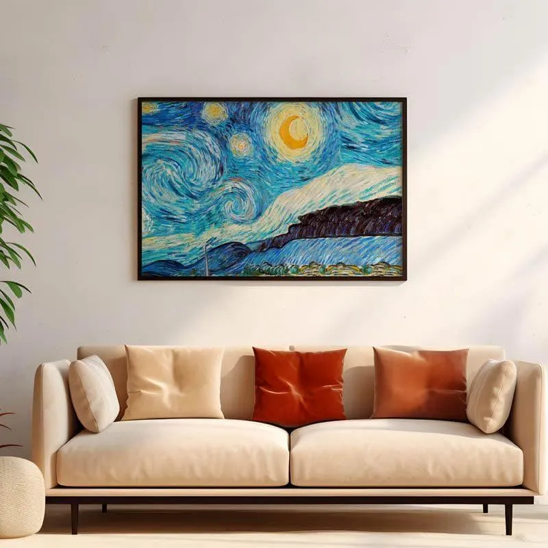 Starry Night By Vincent Van Gogh - Black Frame media 1