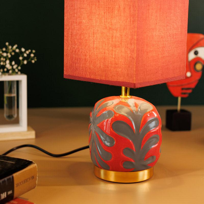 Savena Ceramic Table Lamp - Red,Grey media 4