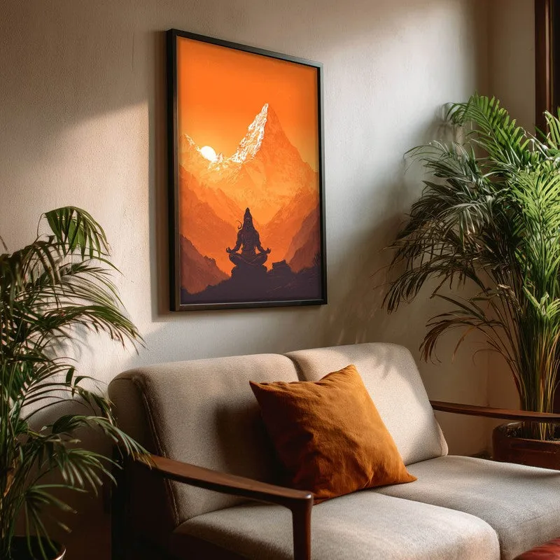 Mahadev Meditating Blissful Archival Paper Wall art media 3