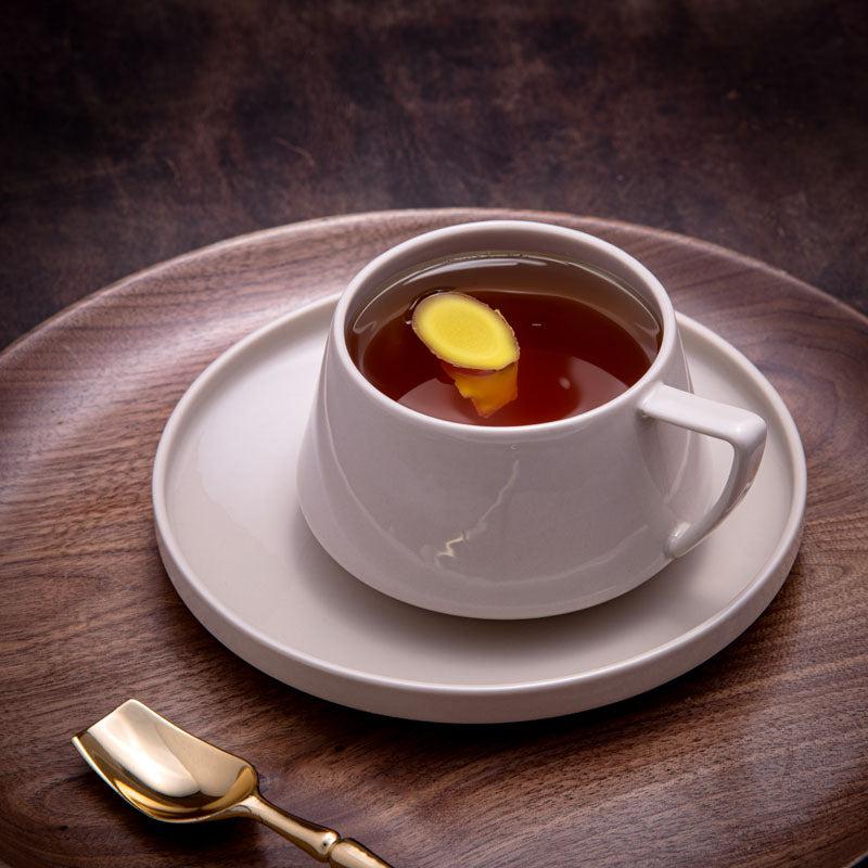 Nadia Ceramic Beige Cup & Saucer - 250 mL