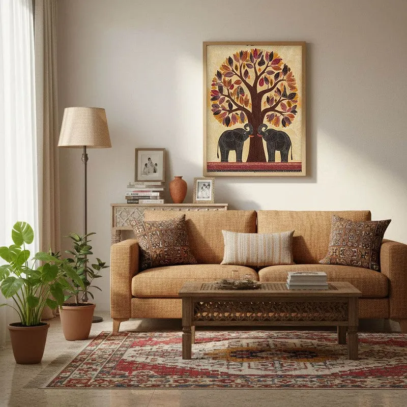 Aranya Canvas Wall Painting With Brown Frame media 4