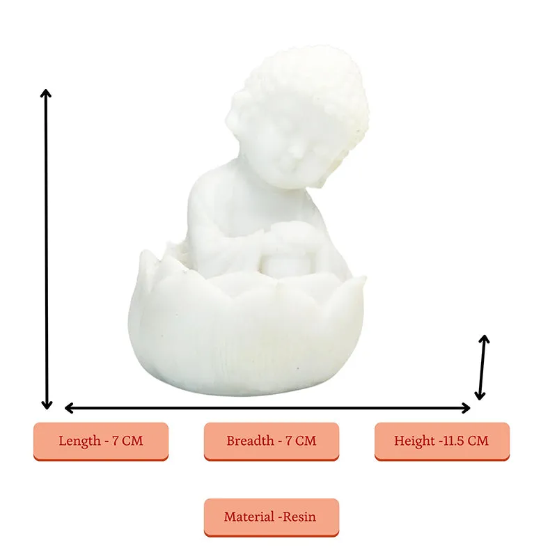 Baby Buddha In Lotus Resin Idol media 7
