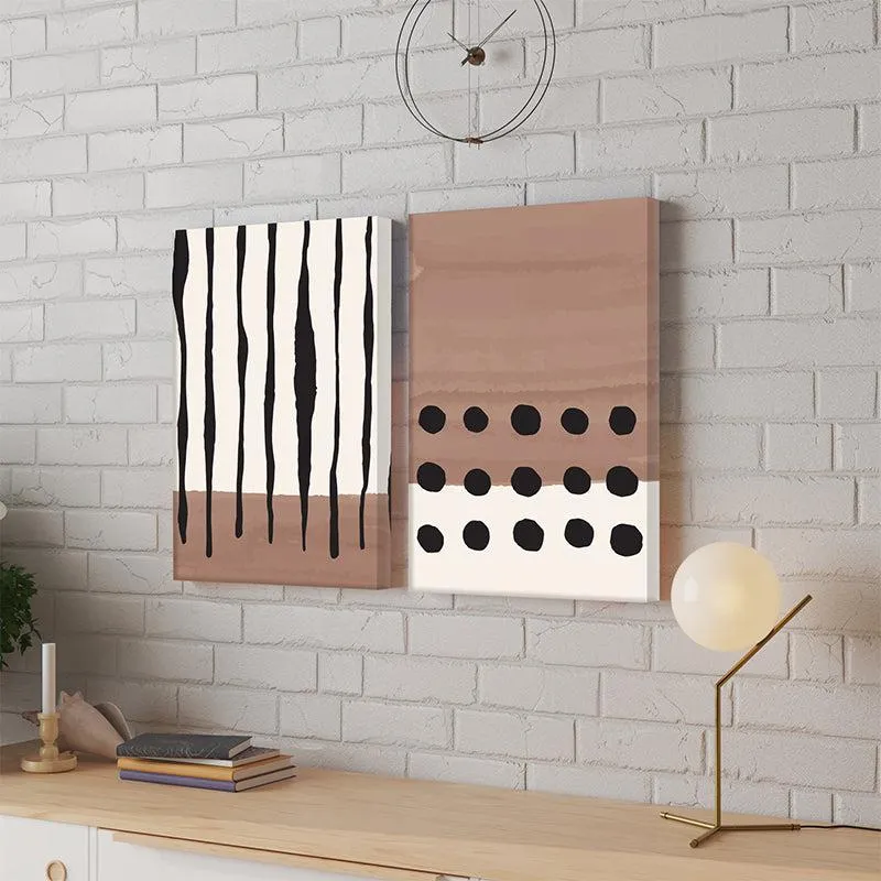 Abrax Abstract Canvas Wall Painting - Set Of Two media 1