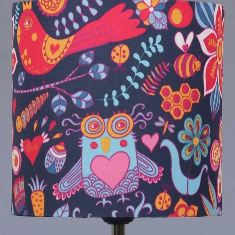 Birdie Went Quirkie Fabric Table Lamp - Multicolor media 7