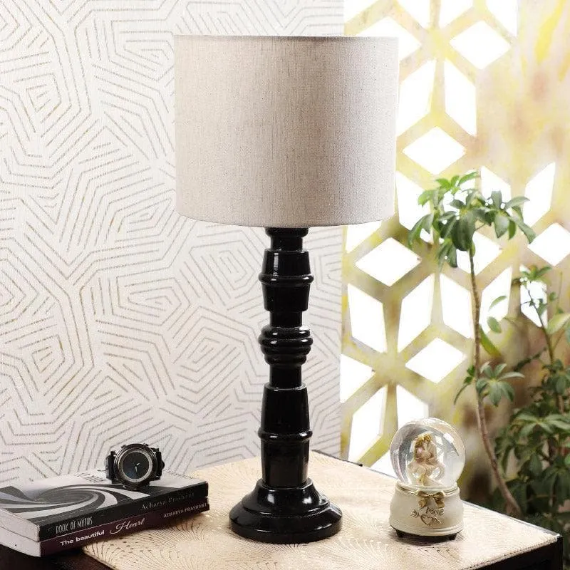 Urbane Baxter Fabric Table Lamp - White,Black media 3