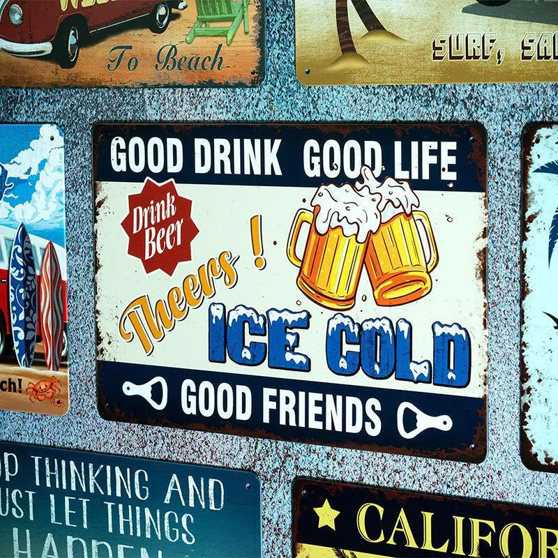 Good Drink Good Life Retro Metal Wall Accent media 1
