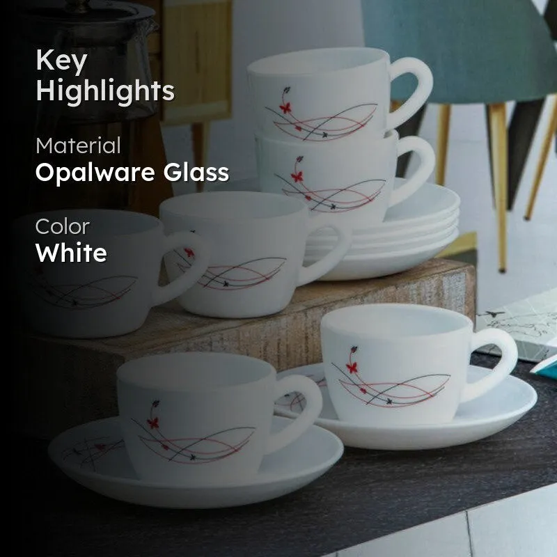 Cello Auros Breeze Cup & Saucer (130 ML) - Twelve Piece Set media 2
