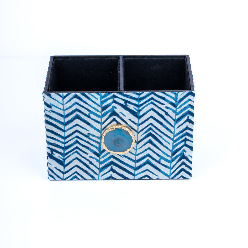 Azure Chevron MDF Cutlery Holder media 3