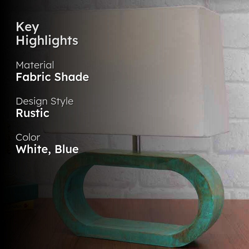 Day Dream Fabric Table Lamp - White,Blue media 2