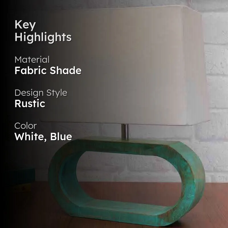Day Dream Fabric Table Lamp - White,Blue media 2