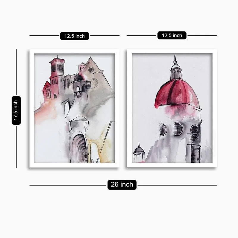 ArchVista Paper Wall Painting With MDF Frame - Set Of Two media 9