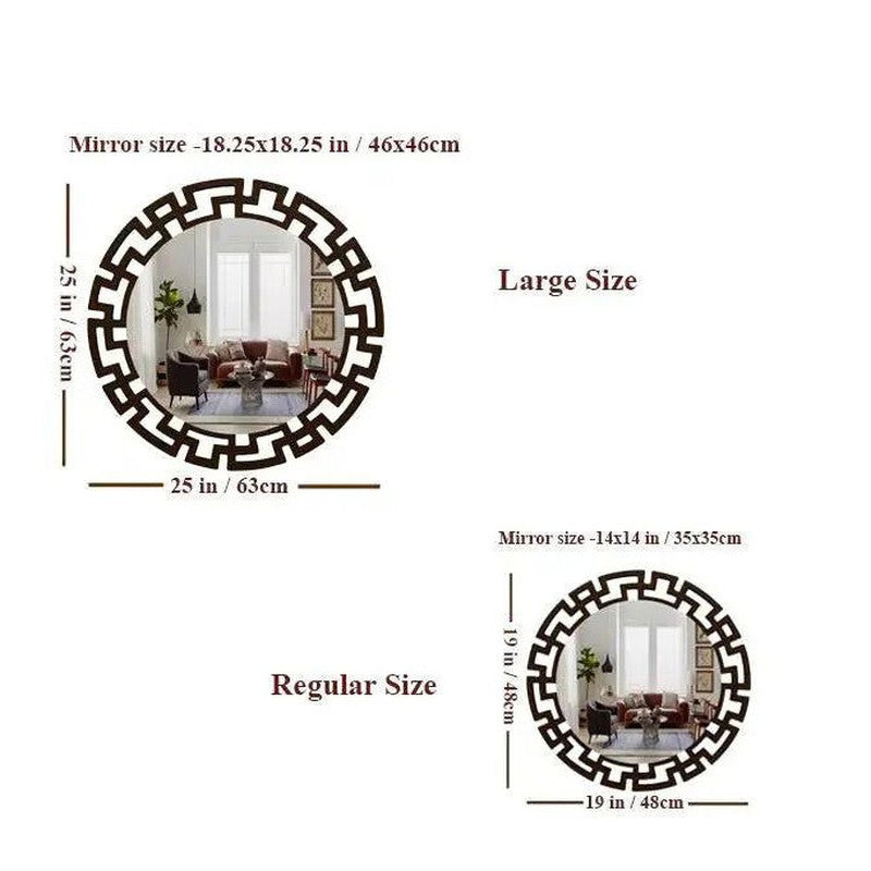 Greek Key Reflection Decorative Wall Mirror - Brown media 6
