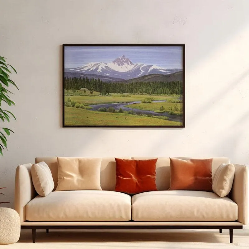In The Cascade Mountains Canvas Wall Painting - Black Frame media 4