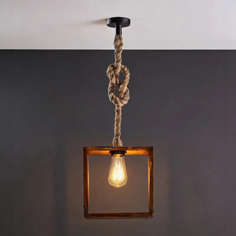 SquareLit Wooden Ceiling Lamp - Brown media 5