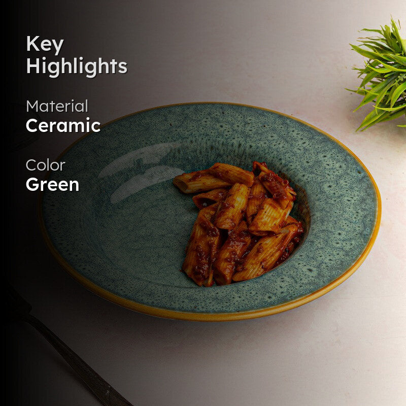 Ocean Mist Ceramic Pasta Plate (Green) - Set Of Two media 2