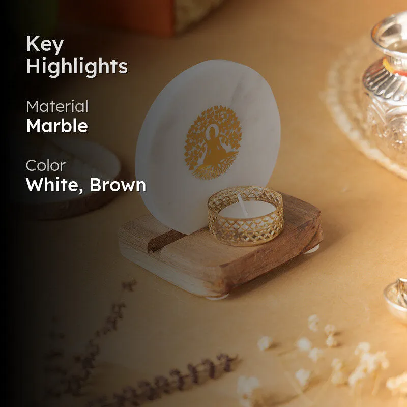 Aurai Marble Tea Light Holder media 2