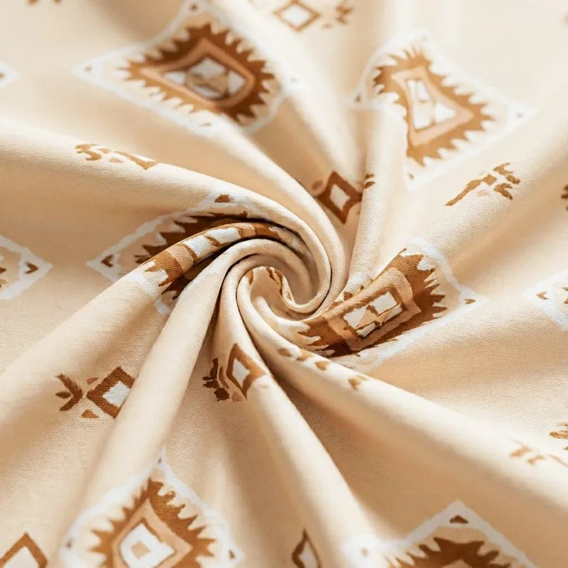 Lisha Ethnic Cotton Bedsheet (Brown) - 144 TC media 5