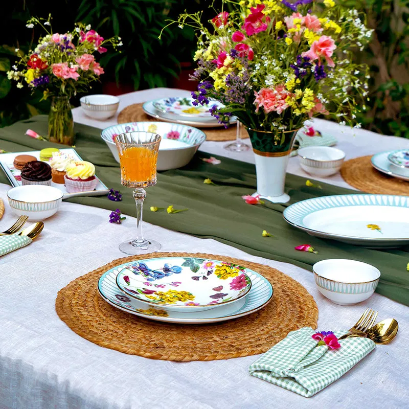 Basant 24k Gold Brushed Porcelain Dinner Set - 33 Piece Set media 14