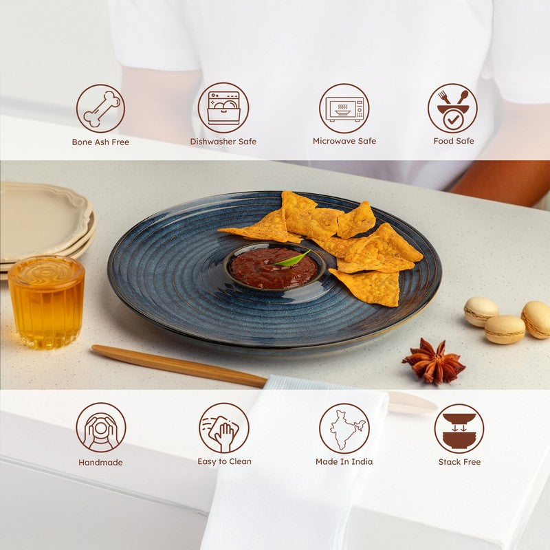 Nautic Crest Ceramic Chip n Dip Platter - Blue media 6