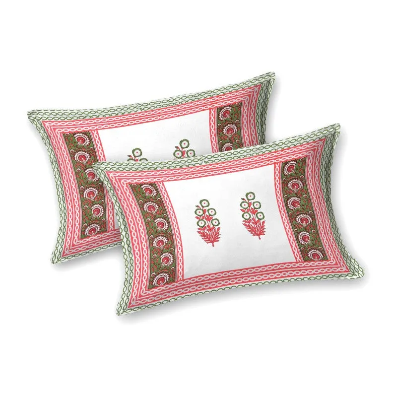 Nestva Cotton Bedsheet (White,Pink,Olive Green) - 240 TC media 4