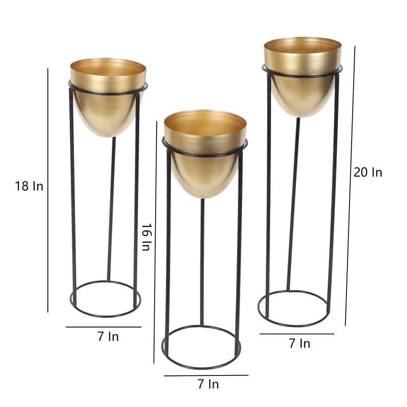 Kiromia Floor Planter (Gold) - Set Of Three media 6