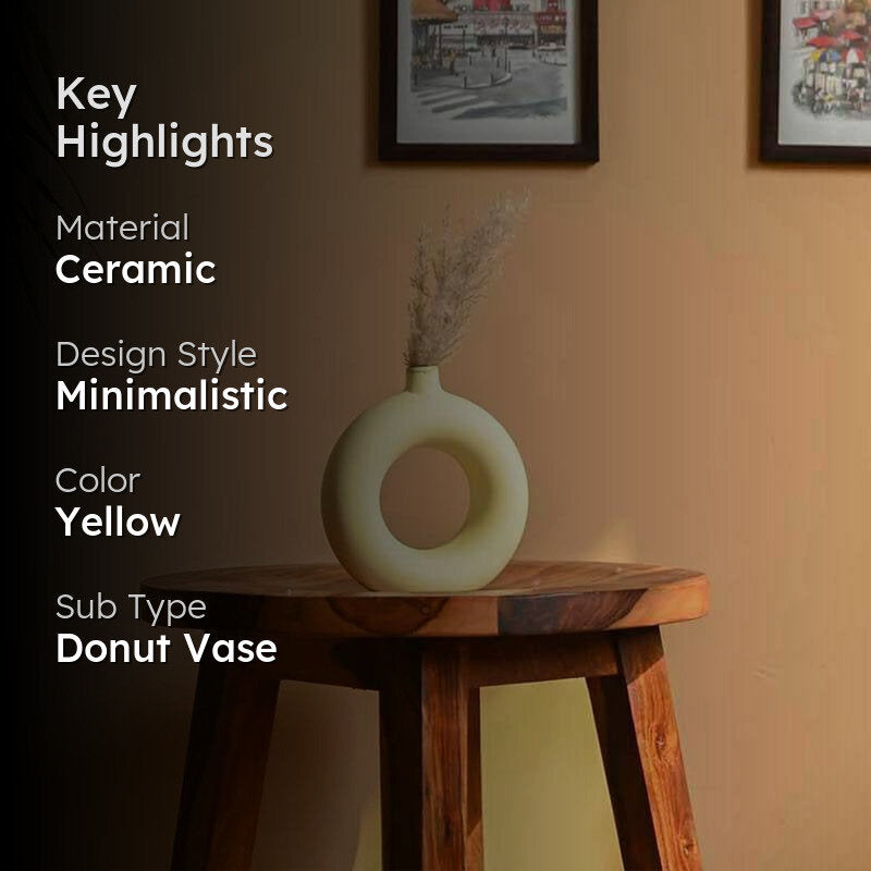 Boho Donut Vase - Yellow media 2