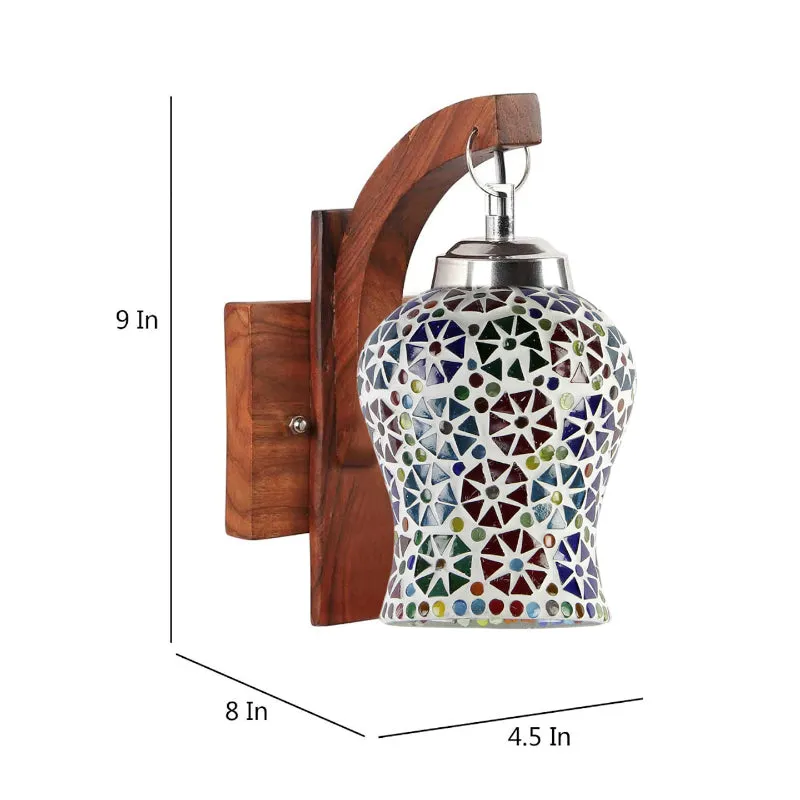 Zava Forma Mosaic Glass & Wooden Wall Lamp media 4