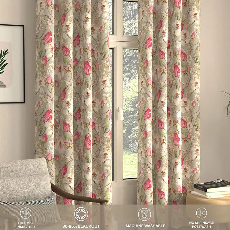 Urban Space Flora Nova Curtain (Grey) - Set Of Two media 4