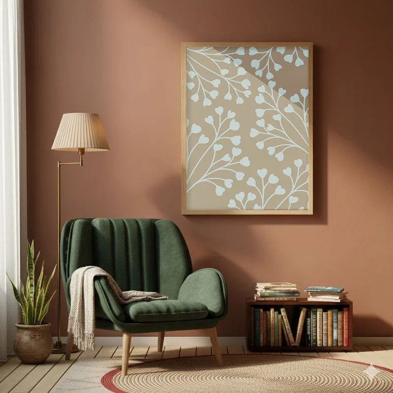 Tundra Bloom Canvas Wall Painting With Brown Frame media 3
