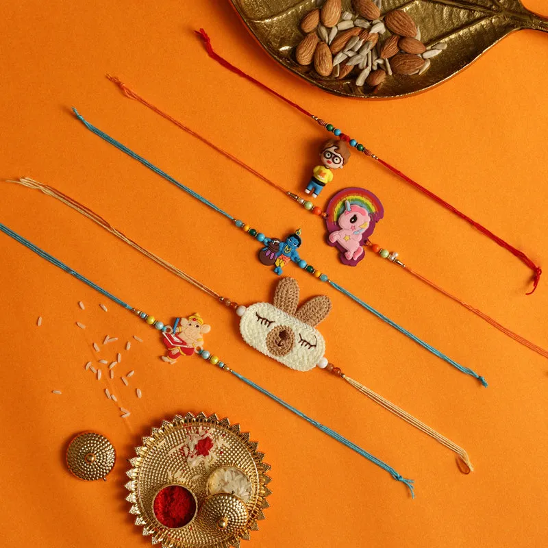 Rakshya IV Rakhi with Roli Chawal - Six Piece Set media 1