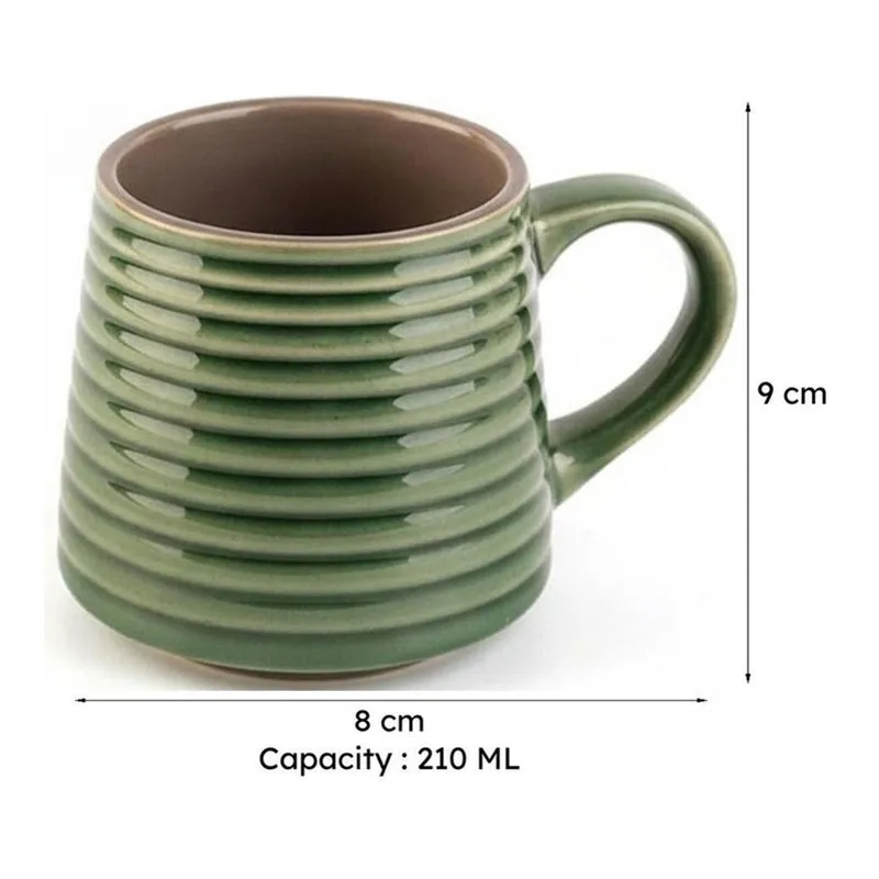 Antonella Ceramic Tea Cup (210 mL)/Green) media 7