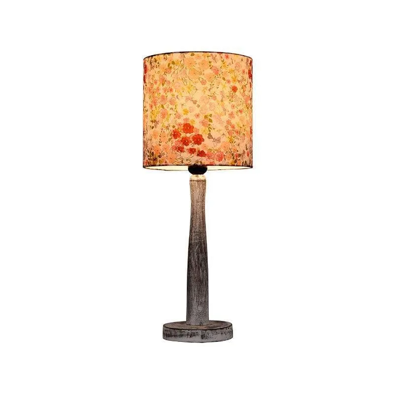 Gardenia Aura With Wooden Pillar Fabric Table Lamp - Multicolor media 4