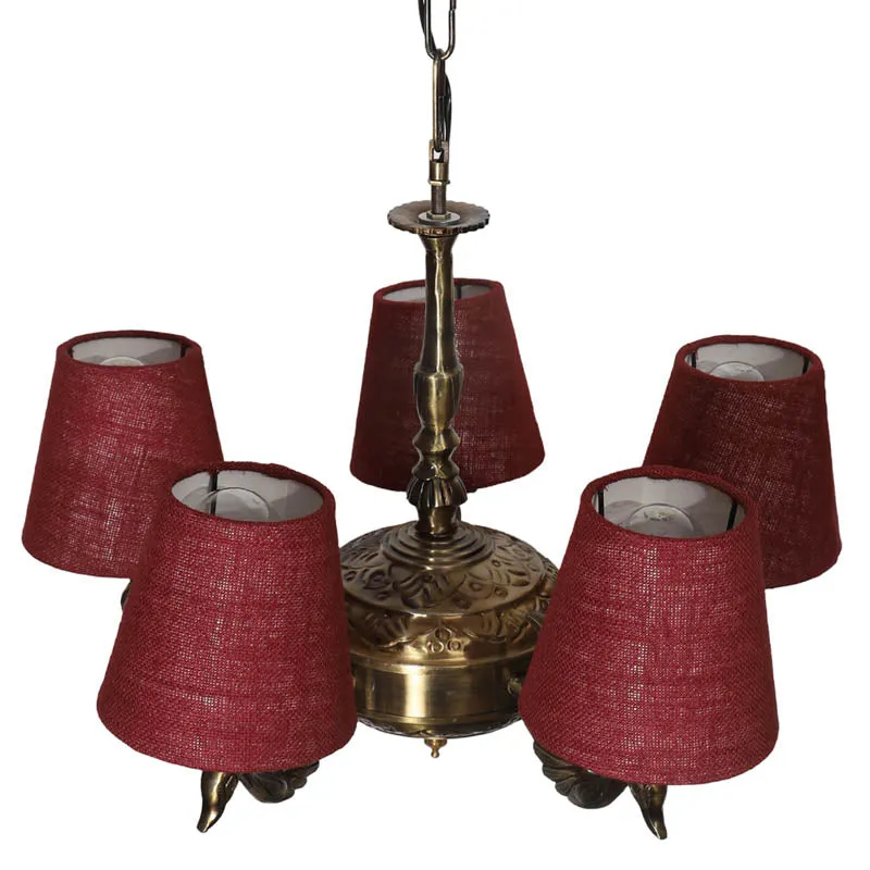 Brunette Conical Golden Antique Ceiling Lamp media 4