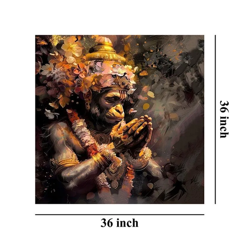 Devout Hanuman Poly Canvas Wall Painting media 8