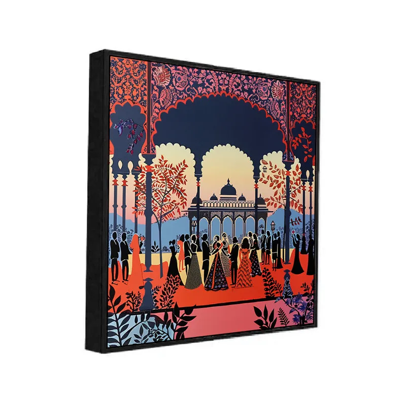 Mughal Sabha Canvas Wall Art With Frame media 3