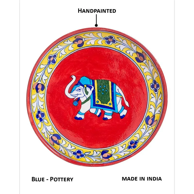 Gajendra Ceramic Decorative Wall Plate - Red media 3