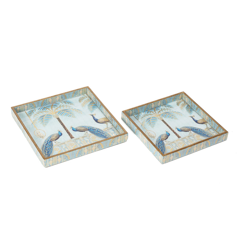 Mayura Neela Square Serving Tray - Set Of Two media 8