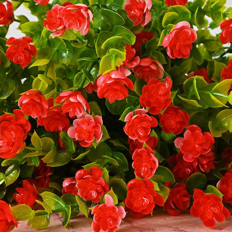 Faux Kalanchoe Flower Stick ( Bright Red) - Set of Five media 3