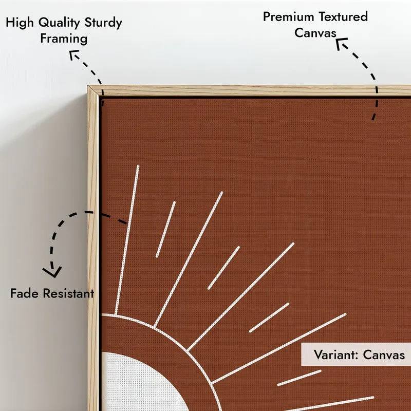 Primal Glow Canvas Wall Painting With Brown Frame media 8