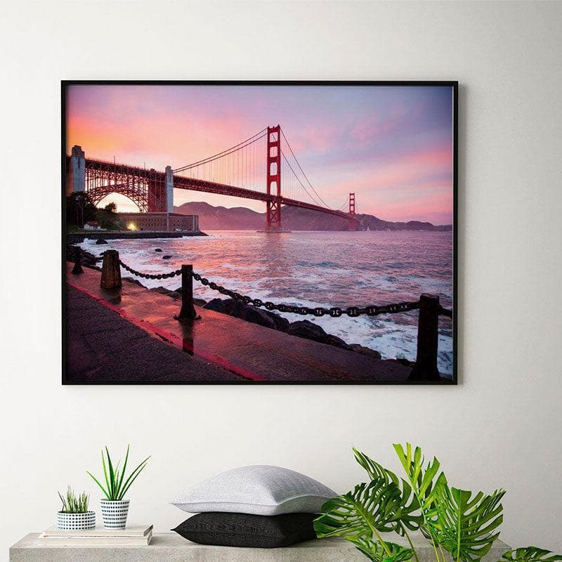 Golden Gate Bridge San Francisco Canvas Wall Painting - Black Frame