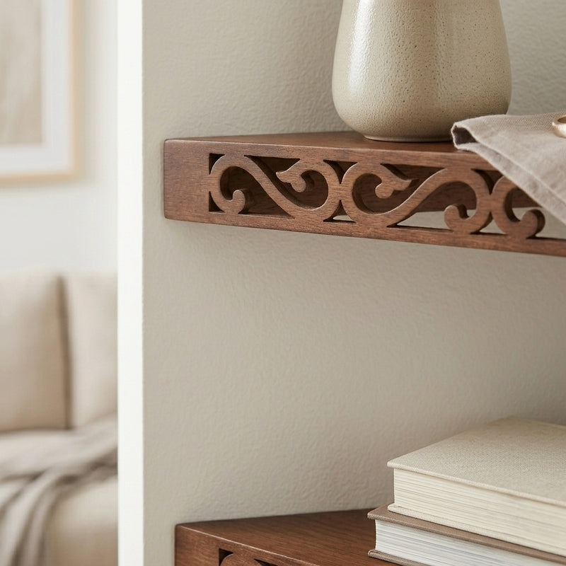 Delores Corner Floating Shelf (Brown) - Set Of Two media 3
