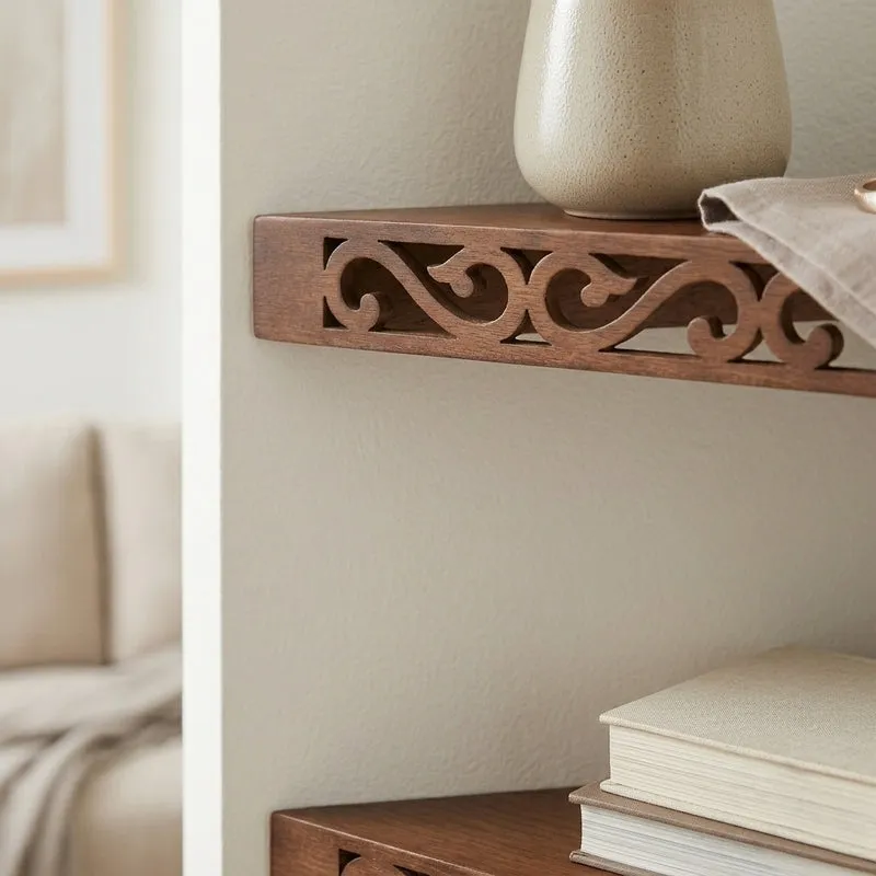 Delores Corner Floating Shelf (Brown) - Set Of Two media 3