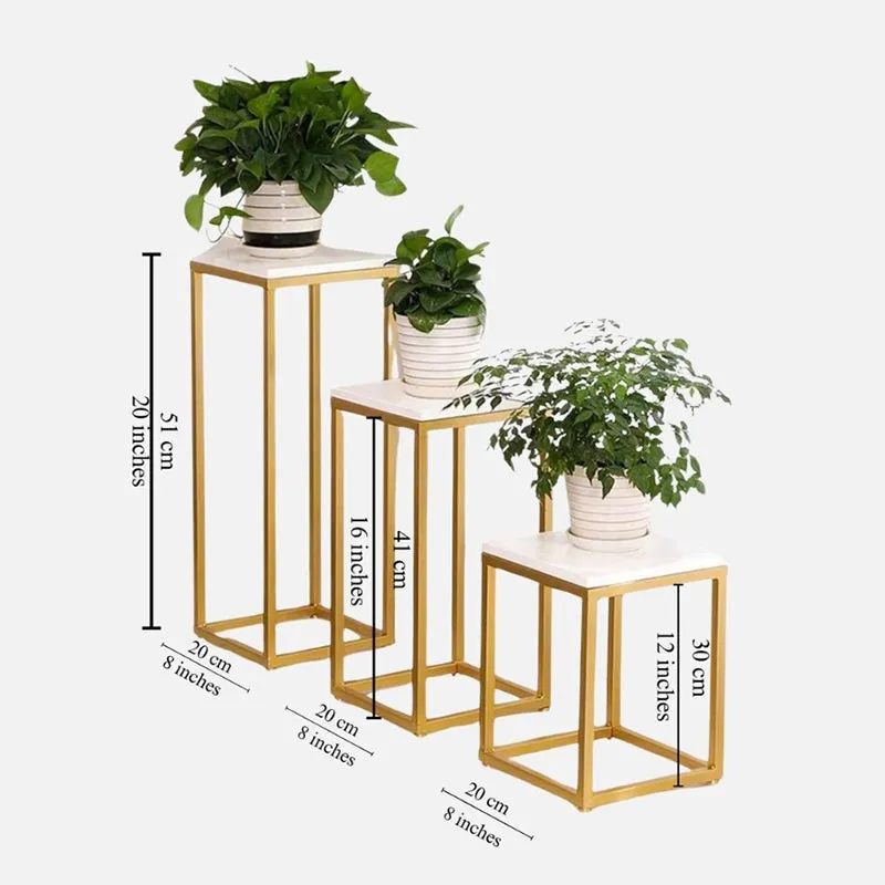 Luna Vertex Metal Accent Table with Marble Top - Set Of Three media 5