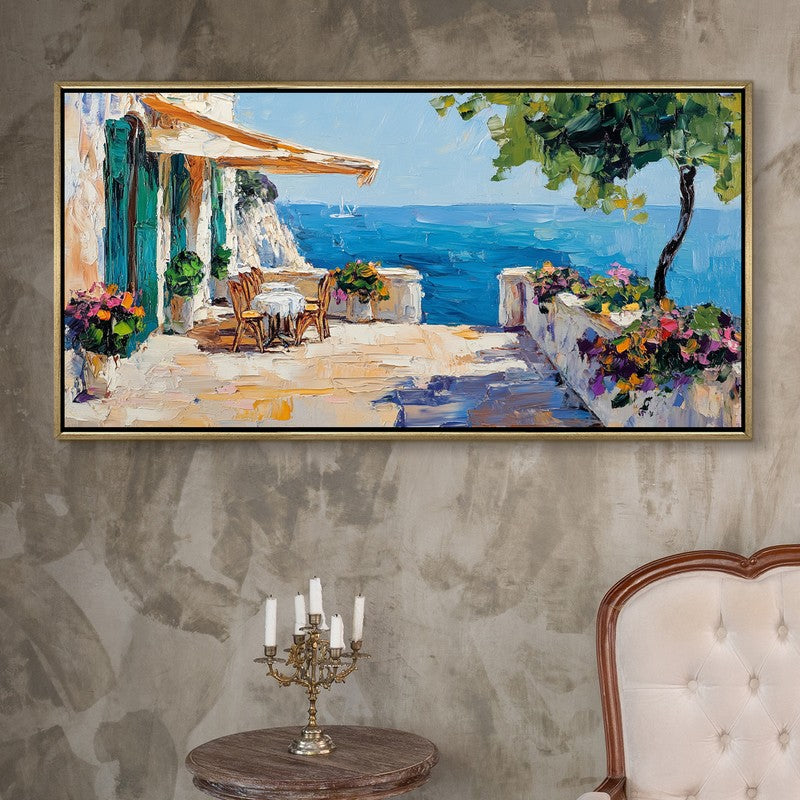 Terrace Dreams Canvas Wall Painting With Frame
