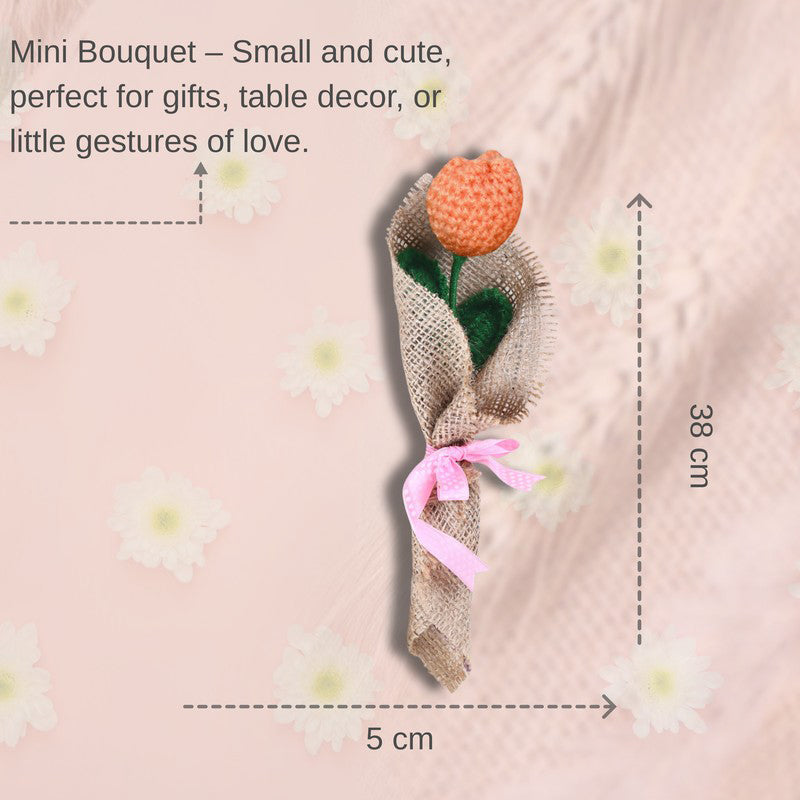 Crochet Handmade Tulip Bouquet -  Peach media 9
