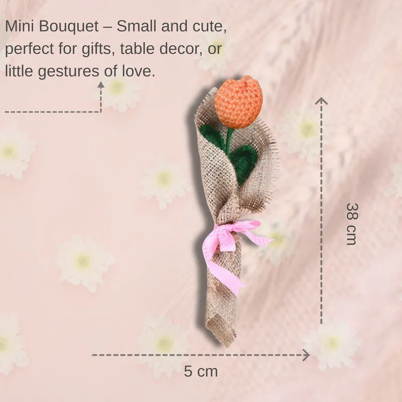 Crochet Handmade Tulip Bouquet -  Peach media 9