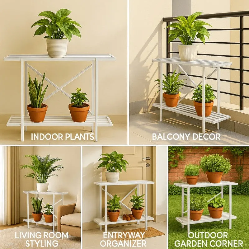 Verdex Metal Planter Stand - White media 6
