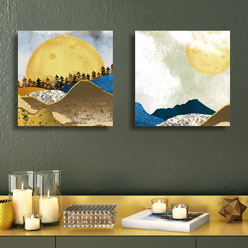 Over The Hills Canvas Wall Art - Set Of Two